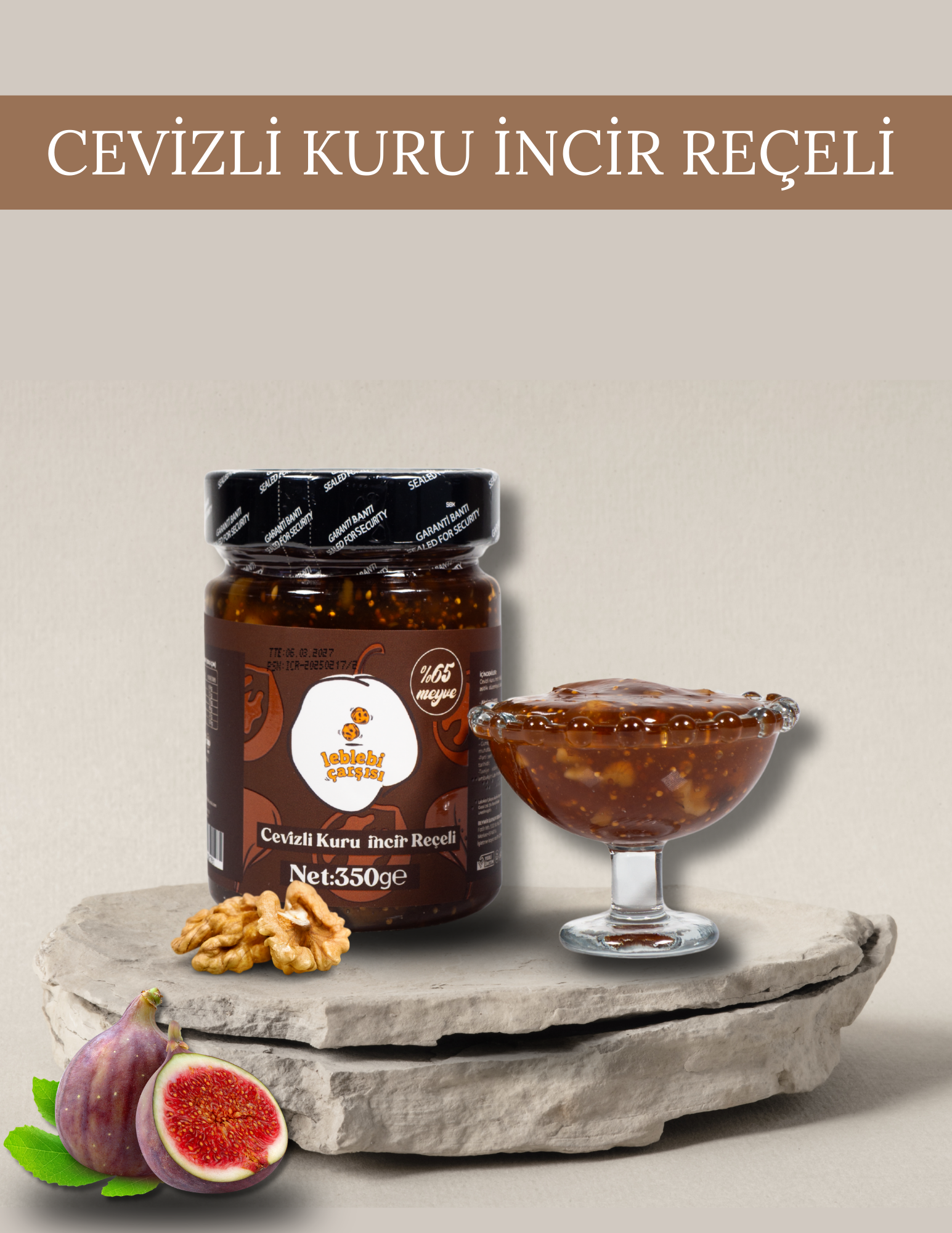 cevizli kuru incir reçeli, doğal incir reçeli, ev yapımı kahvaltılık reçel