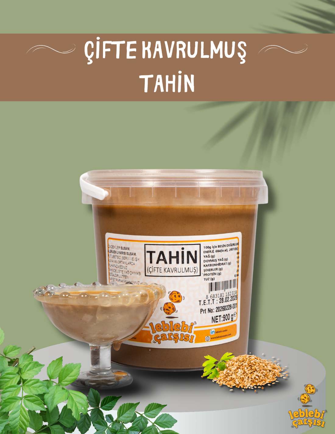 kavrulmuş tahin, taş değirmen doğal tahin, koyu kıvamlı katkısız tahin