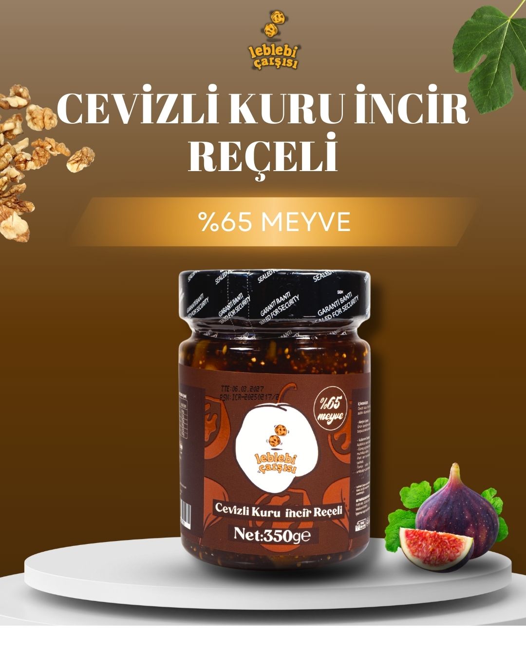 cevizli kuru incir reçeli, doğal incir reçeli, ev yapımı kahvaltılık reçel