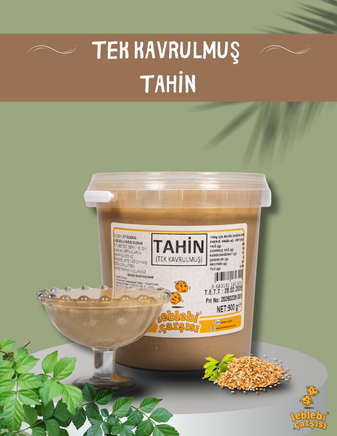kavrulmuş tahin, taş değirmen doğal tahin, koyu kıvamlı katkısız tahin
