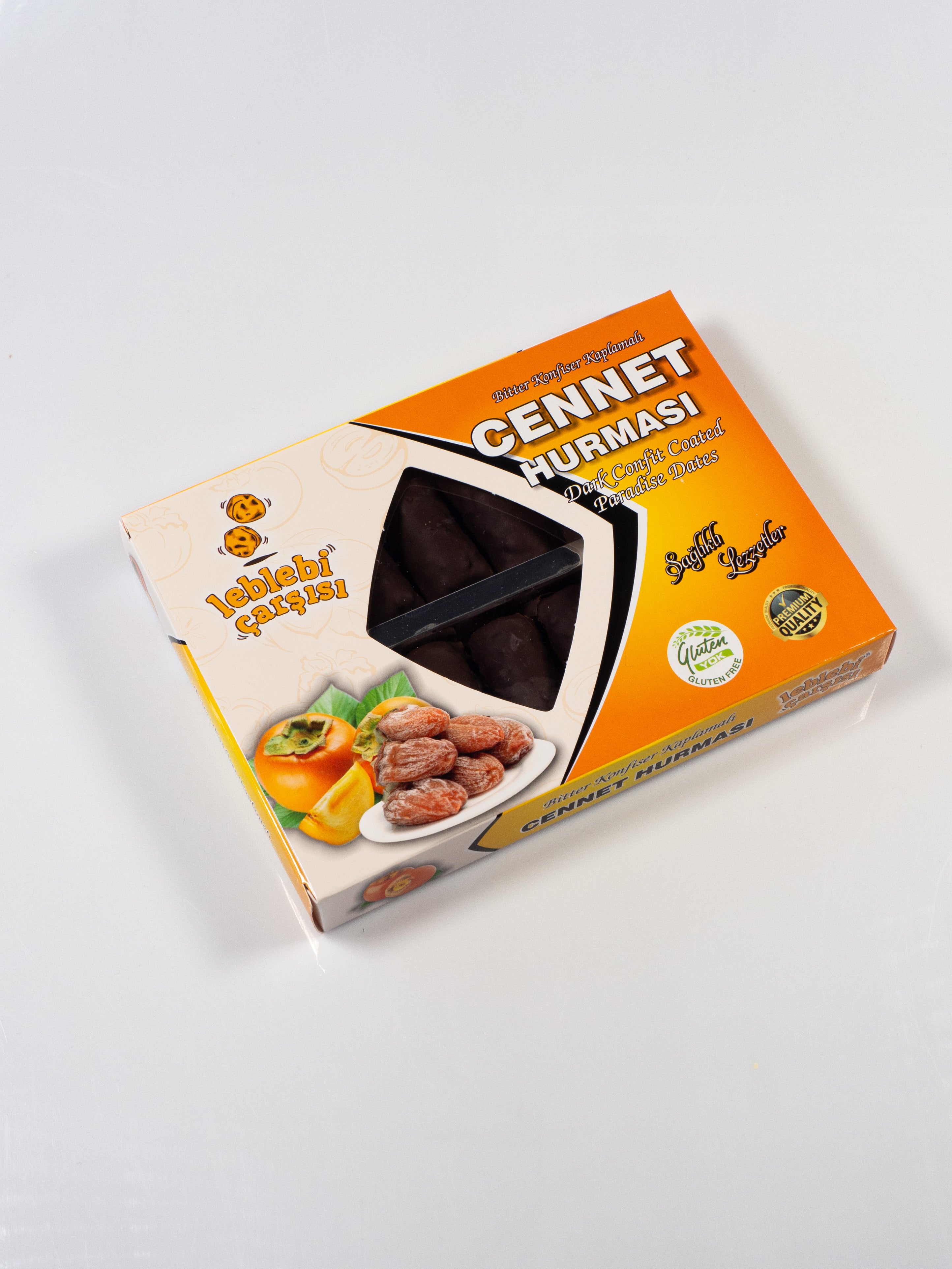 çikolatalı cennet hurması, çikolata kaplı hurma, doğal meyveli atıştırmalık görseli