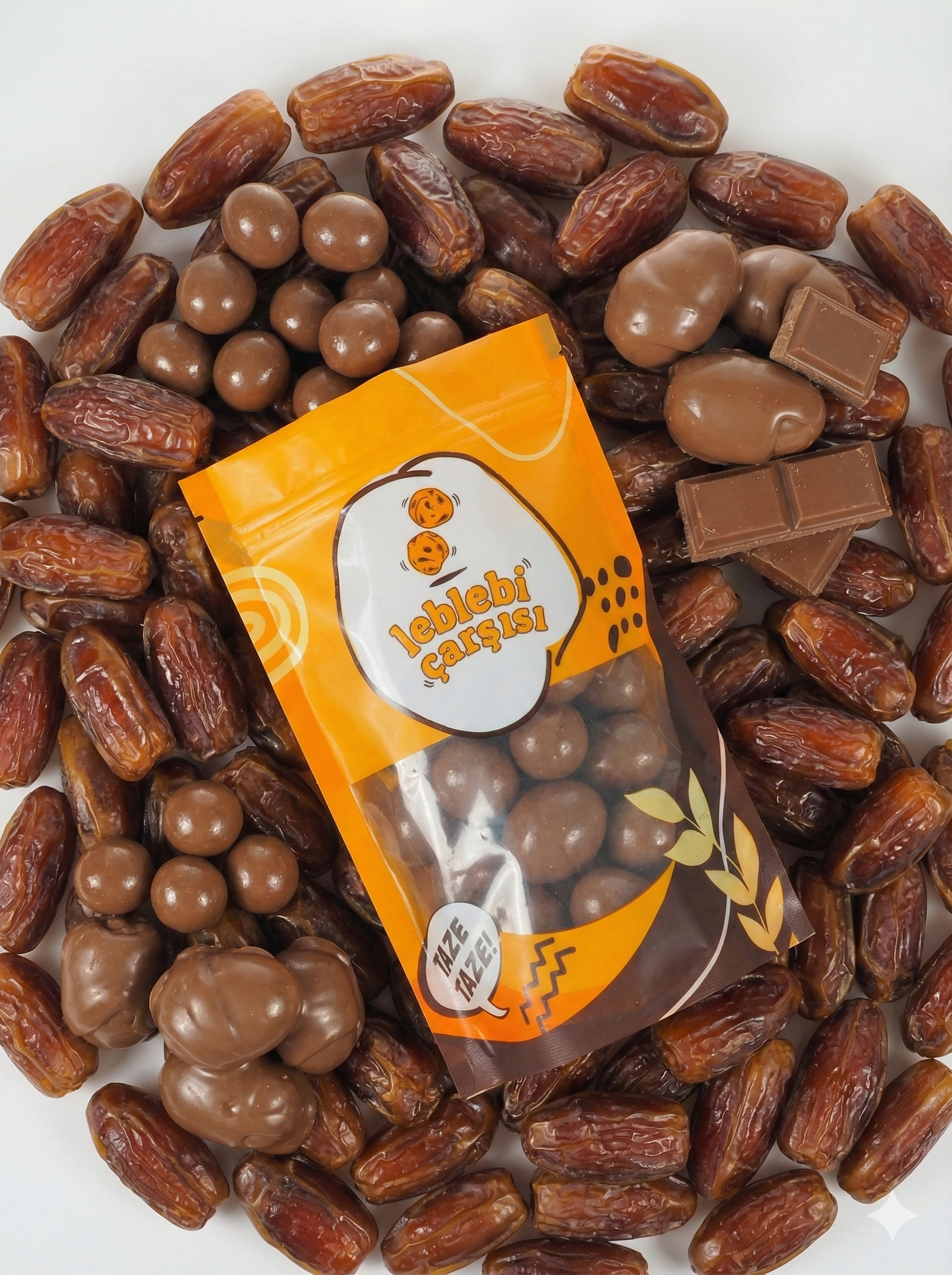 Sütlü çikolata kaplı doğal hurmalar – yumuşak dokulu, tatlı ve sağlıklı atıştırmalık