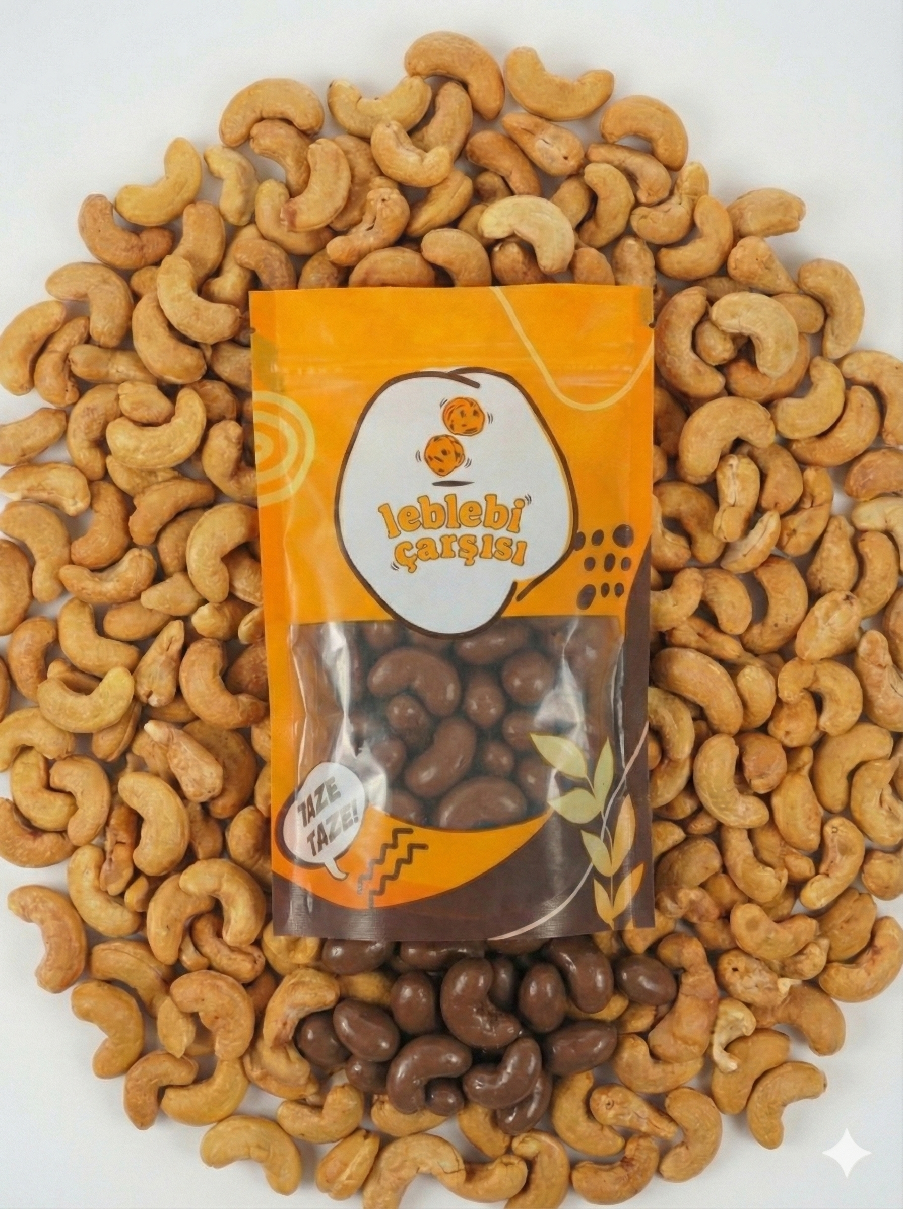 Sütlü çikolatayla kaplı kavrulmuş kaju fıstıkları – lezzetli ve katkısız atıştırmalık