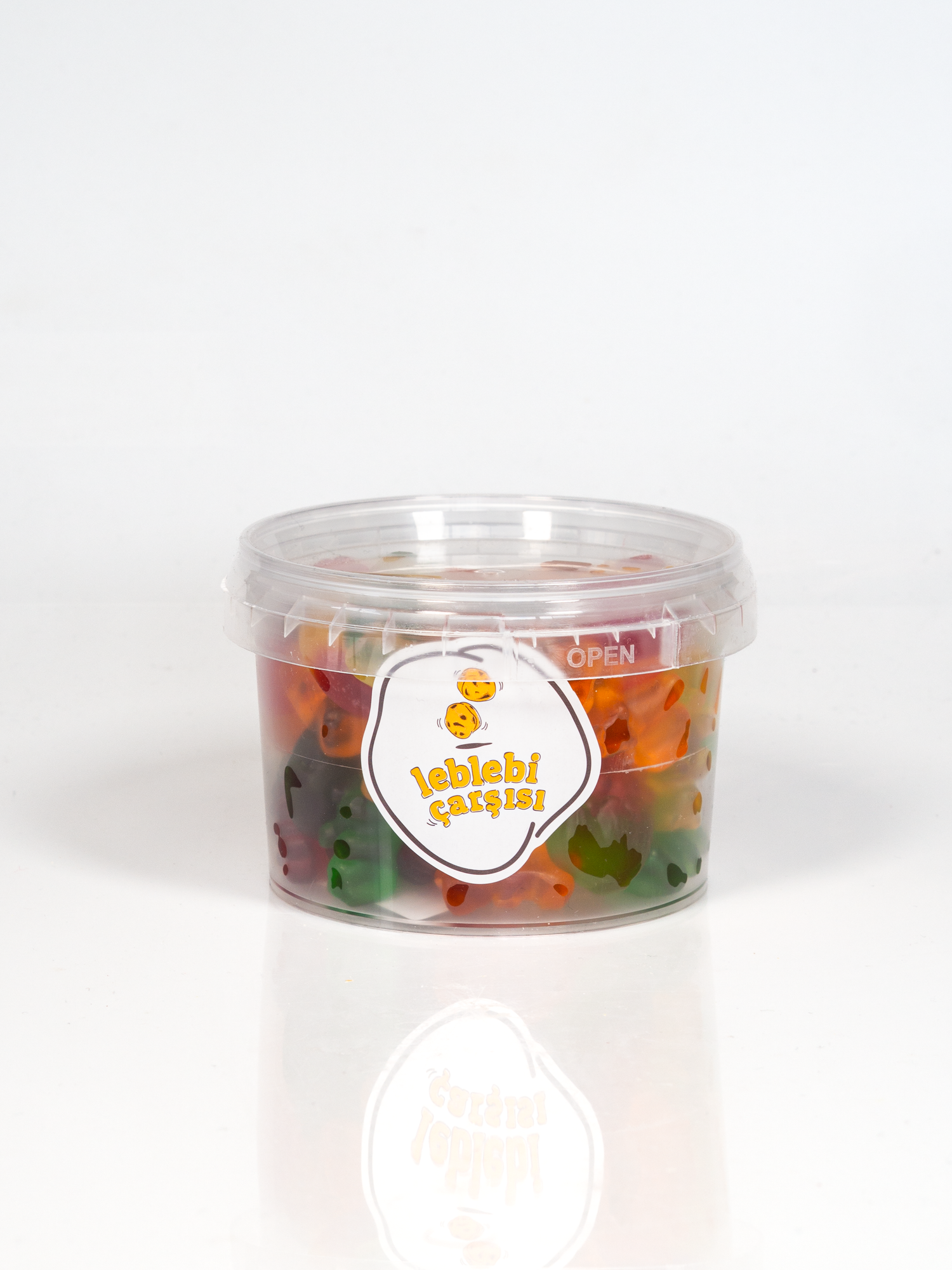 Klasik meyveli jelibon – çilek, limon, elma ve portakal aromalı renkli yumuşak jelibon şekerleme