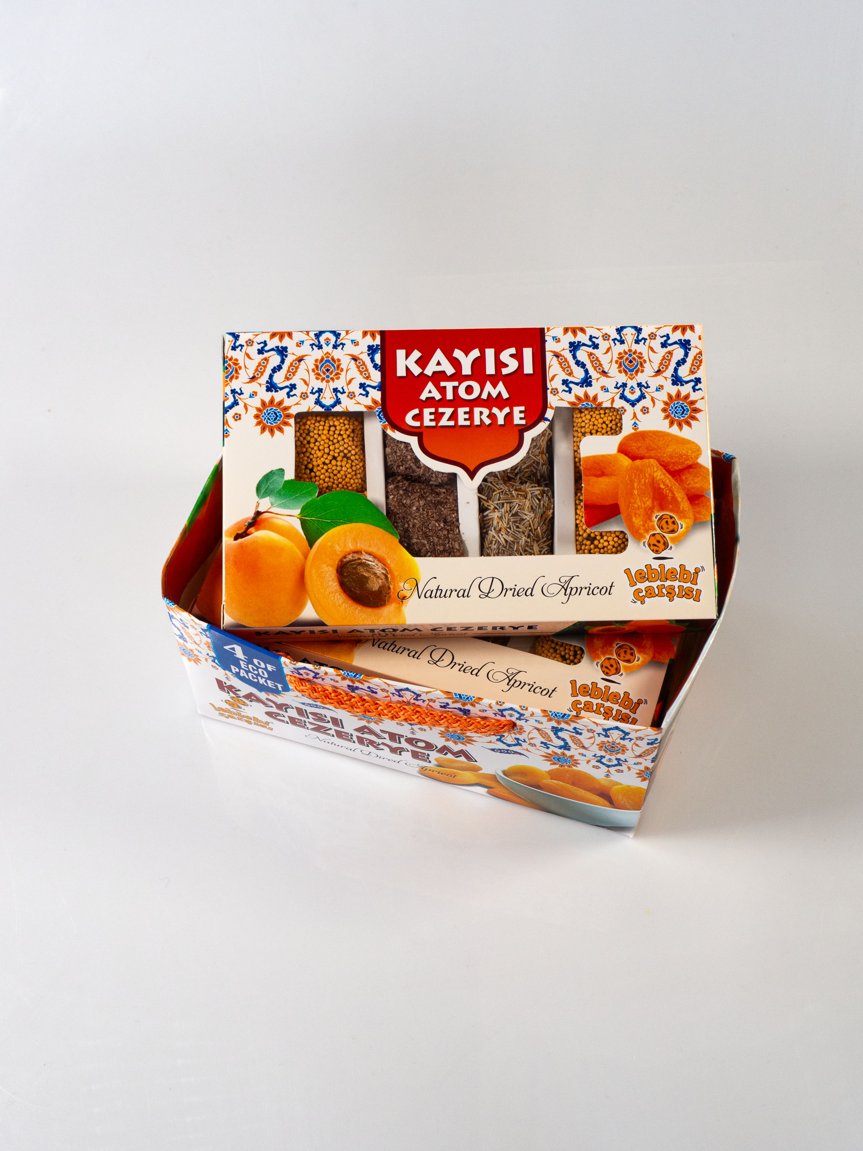kayısı atom cezerye, ceviz dolgulu kuru kayısı tatlısı, 4’lü sağlıklı kayısı atıştırmalığı