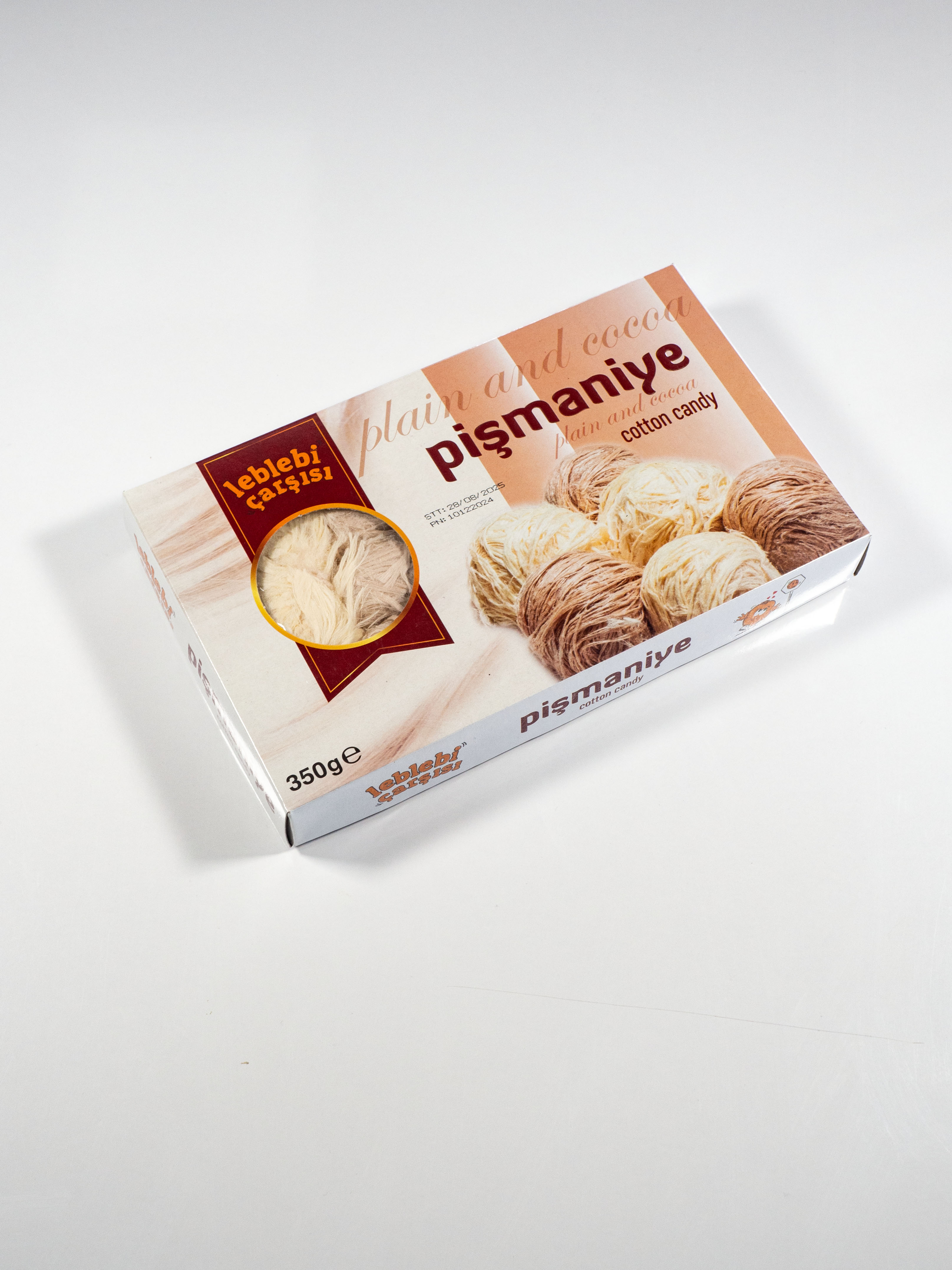 Sade ve kakaolu karışık pişmaniye – lif lif yapıda, geleneksel pamuk tatlısı