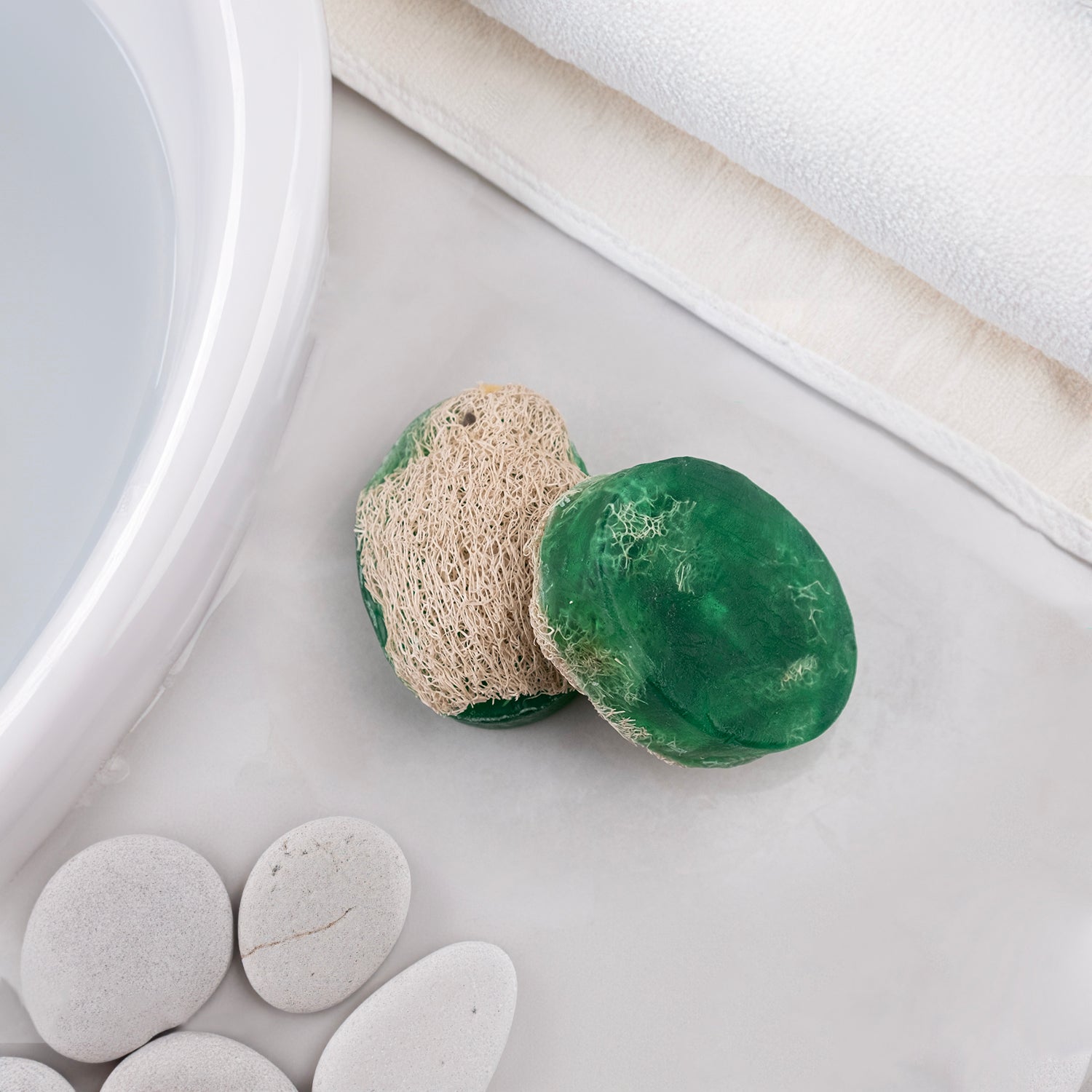 Kabak lifi ve aloe vera özlü doğal sabun – peeling etkili, arındırıcı ve nemlendirici bitkisel cilt bakım ürünü