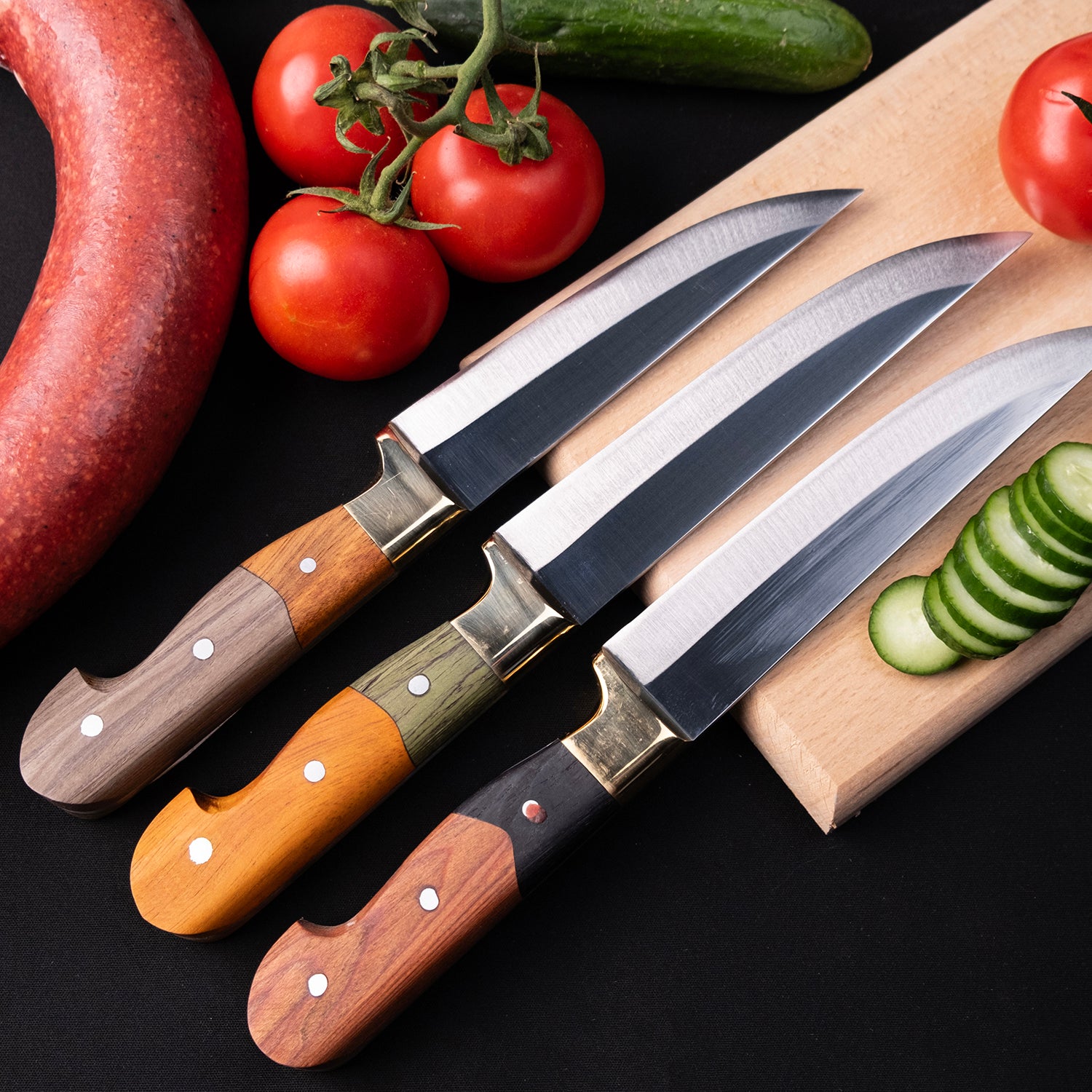 T5 çelik ve endüstriyel saplı Baros kasap bıçağı – profesyonel et kesimi için ideal