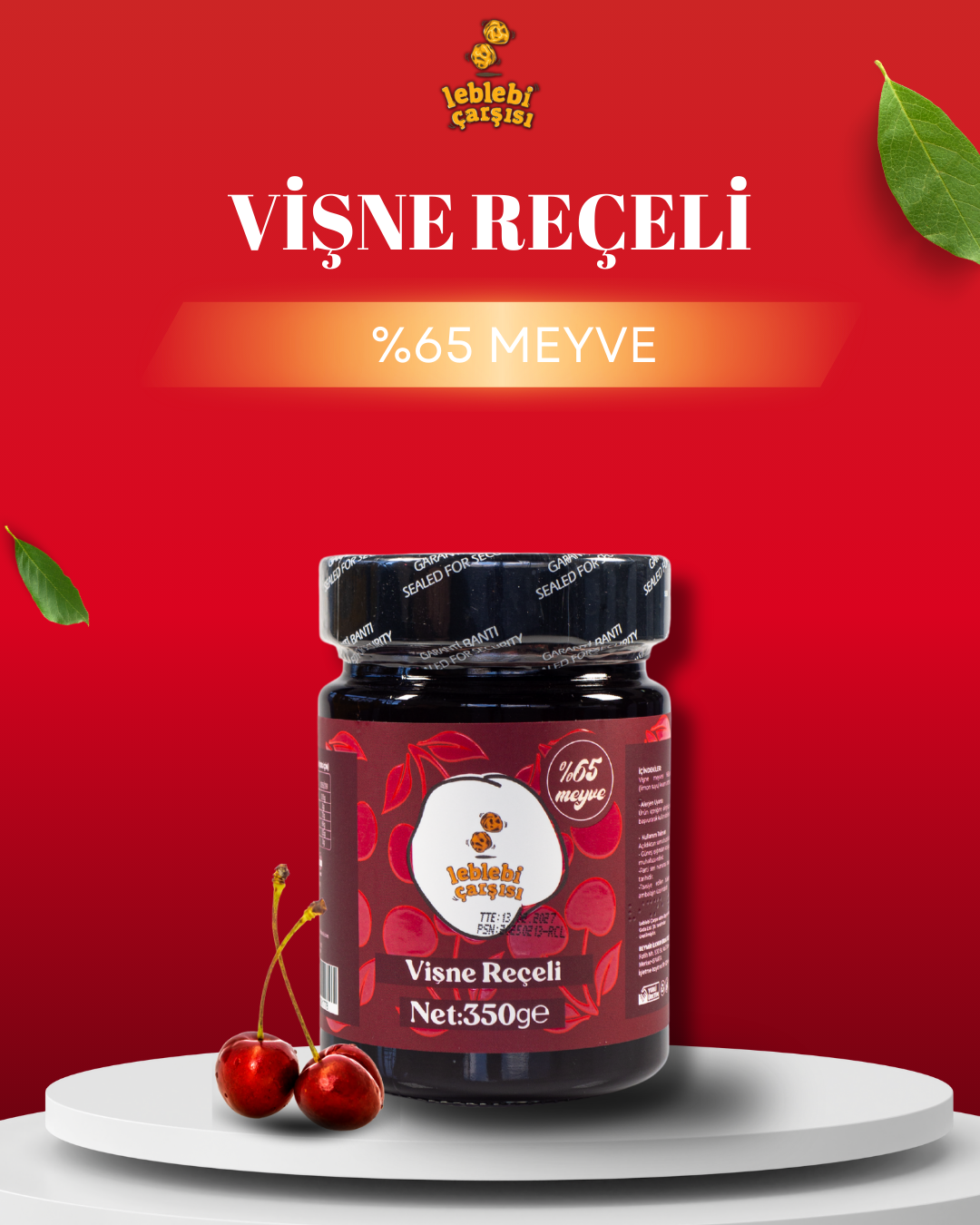 vişne reçeli, doğal vişne taneleriyle hazırlanmış kahvaltılık reçel