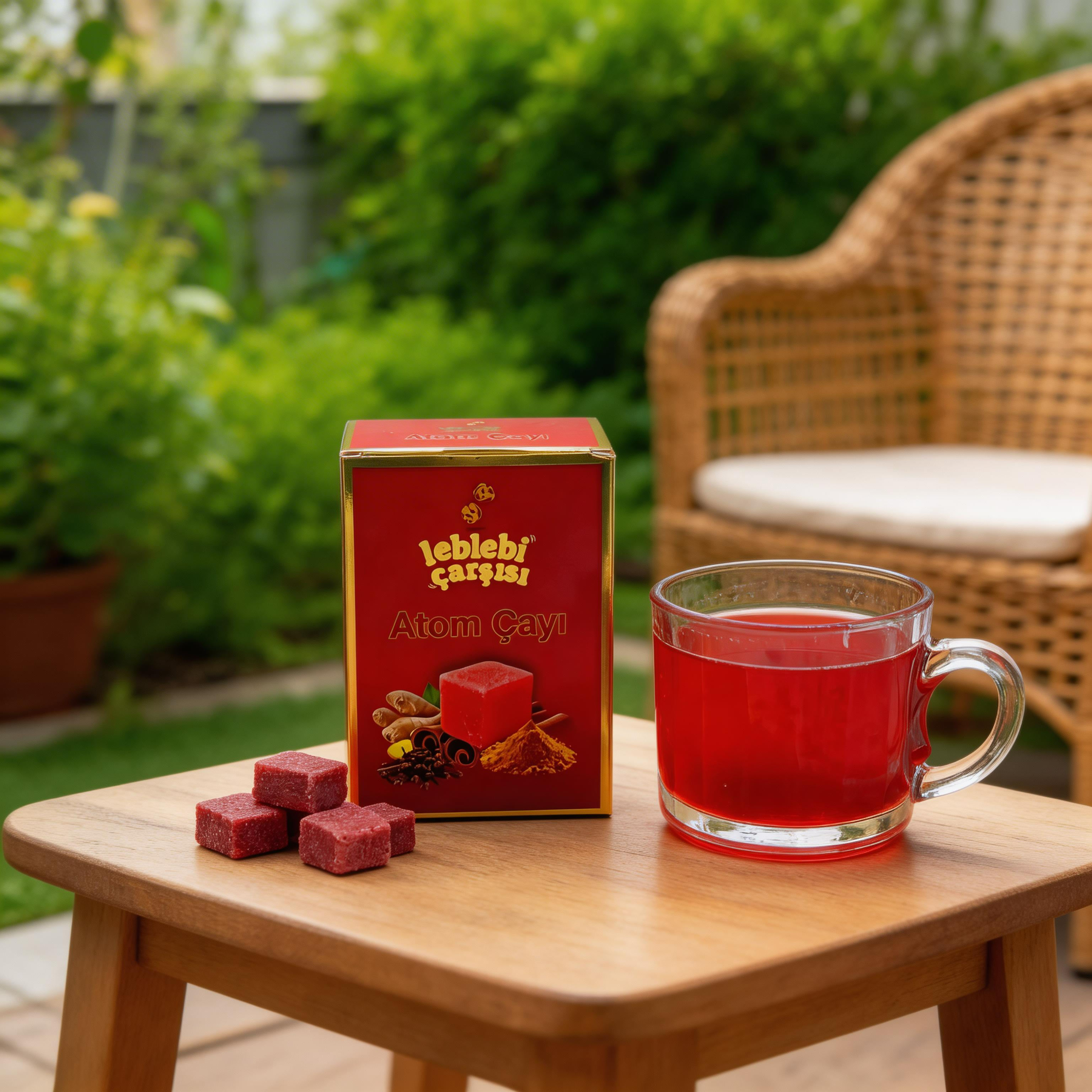 Küp formda hazırlanmış atom çayı – sıcak suda çözünen aromatik bitki çayı