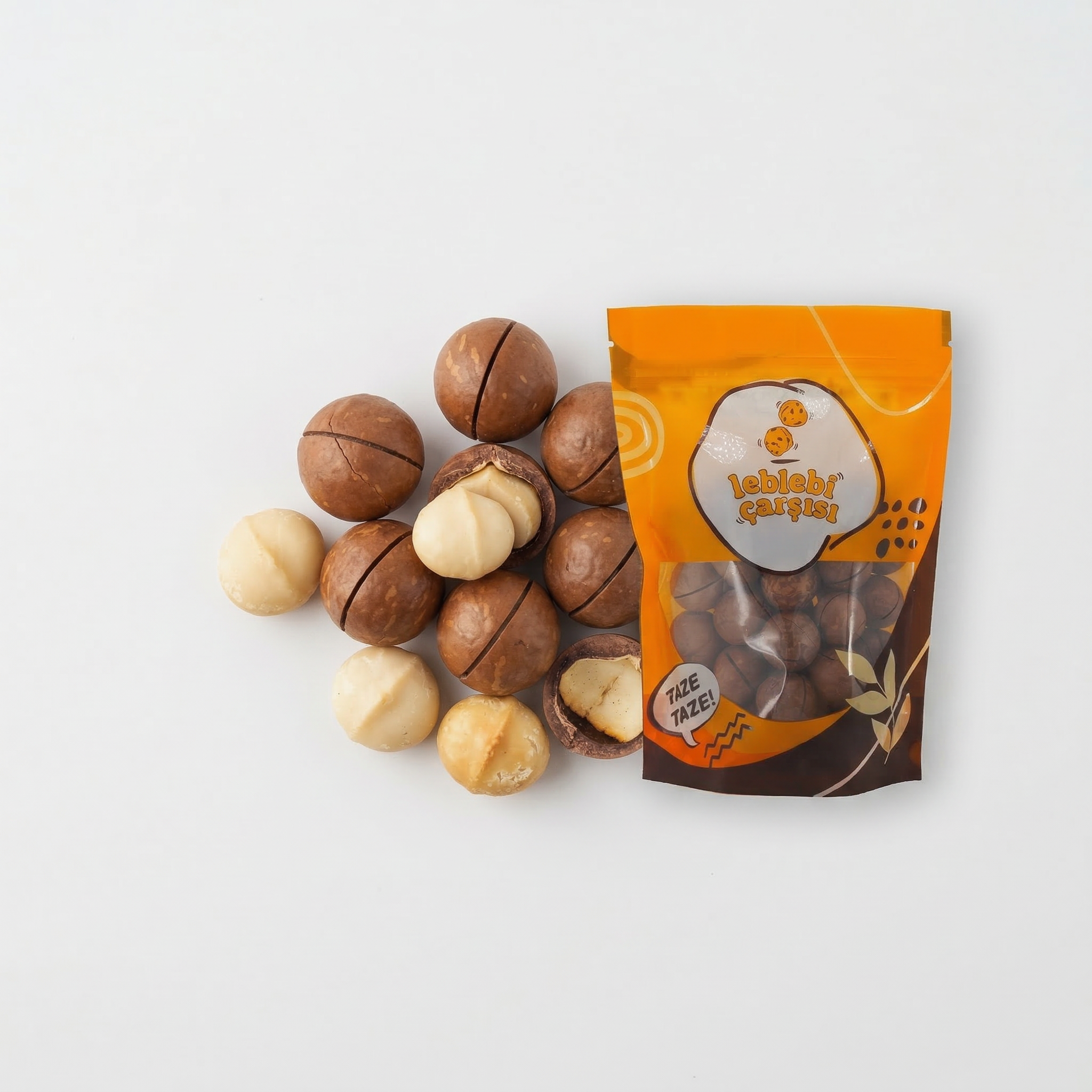 Vanilya aromalı kavrulmuş kabuklu makademya fındıkları – premium gurme kuruyemiş