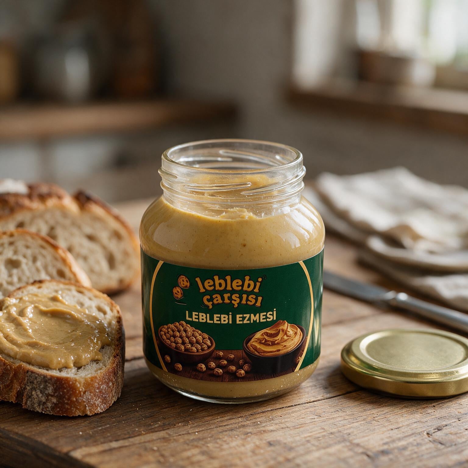 Kavrulmuş leblebi aromalı, yumuşak ve ağızda dağılan geleneksel leblebi ezmesi