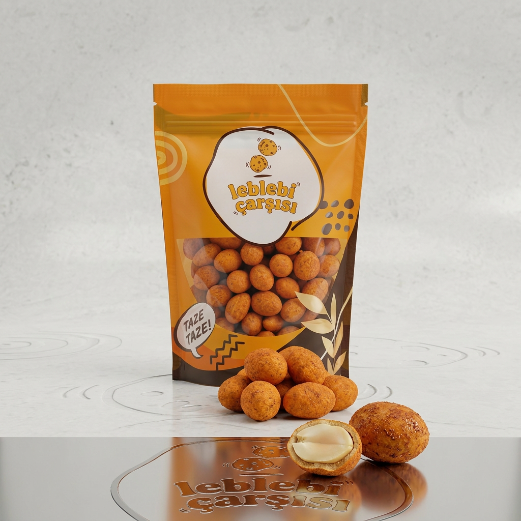 Barbekü aromalı kaplama ile hazırlanmış çıtır yer fıstıkları