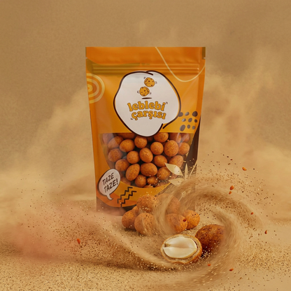 Barbekü aromalı kaplama ile hazırlanmış çıtır yer fıstıkları