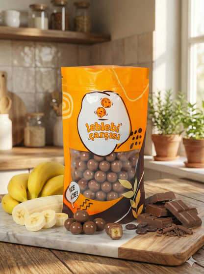 Sütlü çikolatayla kaplı minik muz küpleri – doğal ve lezzetli atıştırmalık