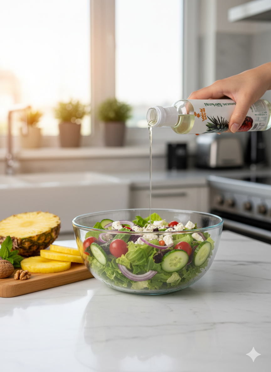Ananas sirkesi – fermente edilmiş doğal, katkısız ve tropikal aromalı içimlik sirke