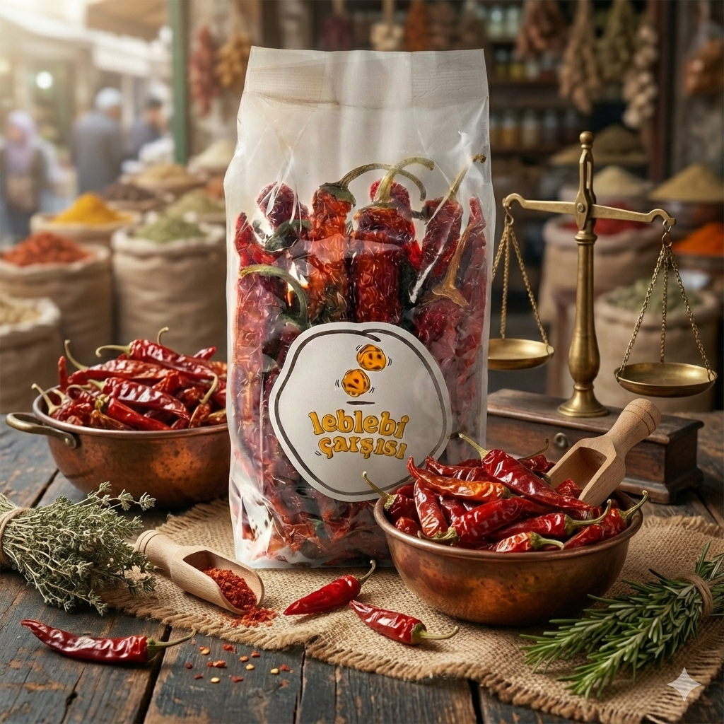 Kurutulmuş ve öğütülmüş atom acı biber – yoğun kırmızı renkli, toz halinde doğal baharat