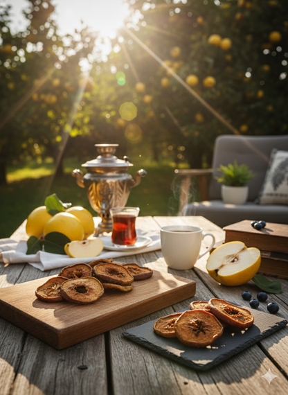 Katkısız ve şekersiz olarak kurutulmuş ayva dilimleri, doğal rengi ve hafif kıtırlığıyla sağlıklı bir atıştırmalık sunuyor.