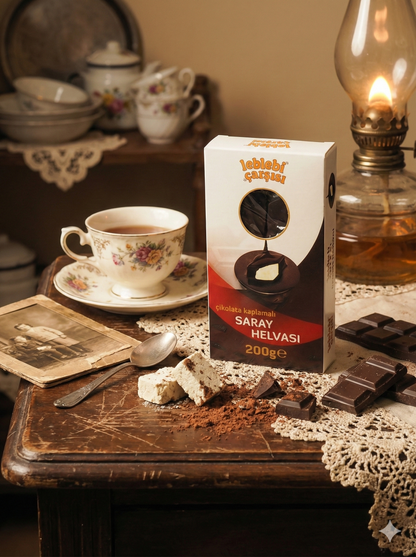 Çikolata Kaplı Saray Helvası – Sütlü çikolata ile kaplanmış, geleneksel ağızda dağılan helva tatlısı