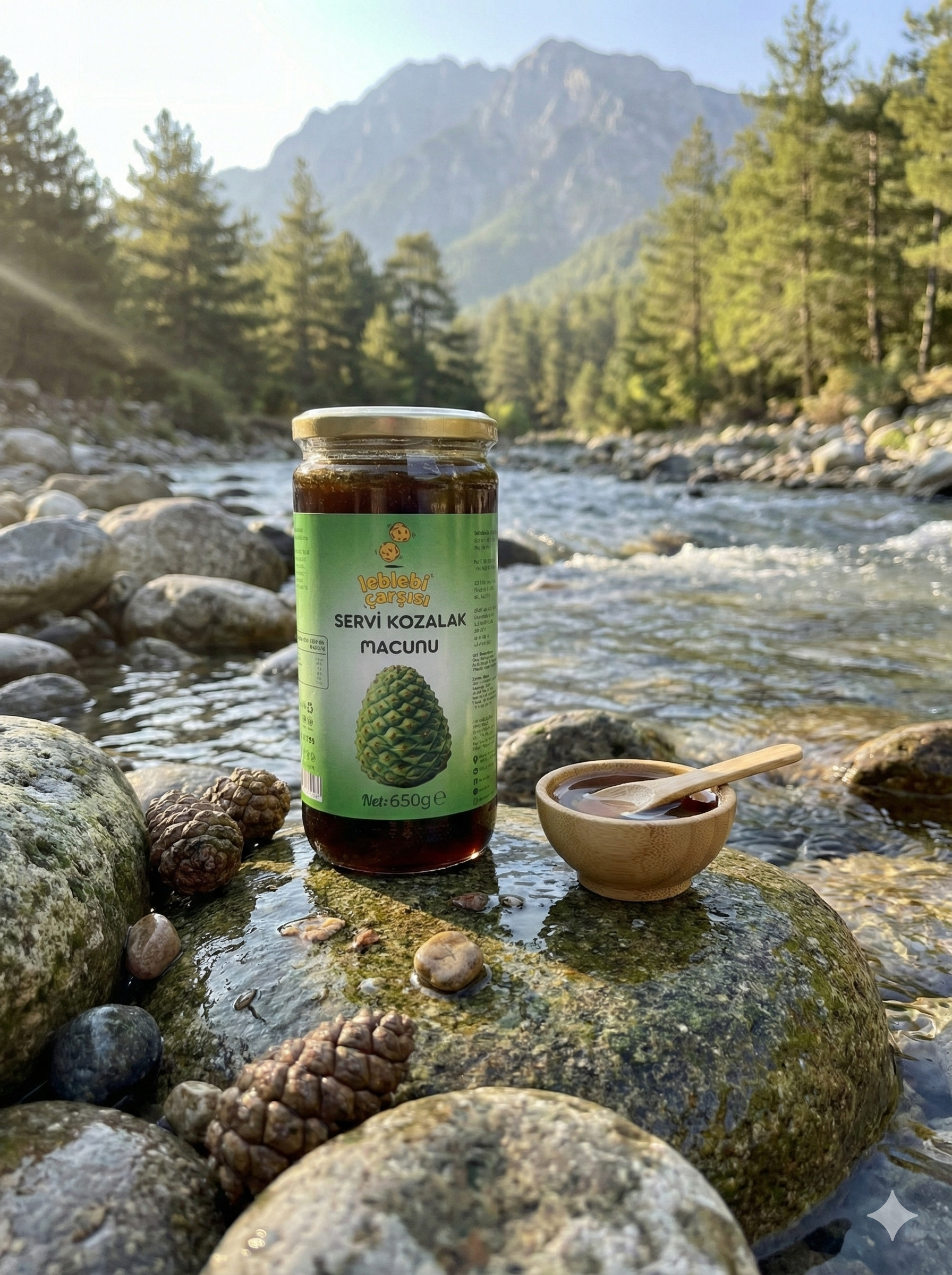 Servi Kozalak Macunu – Doğal servi kozalaklarından hazırlanmış koyu renkli, yoğun kıvamlı bitkisel macun