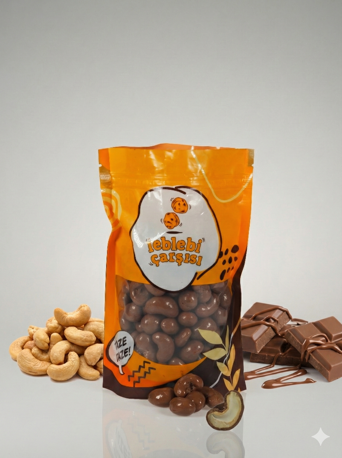 Sütlü çikolatayla kaplı kavrulmuş kaju fıstıkları – lezzetli ve katkısız atıştırmalık