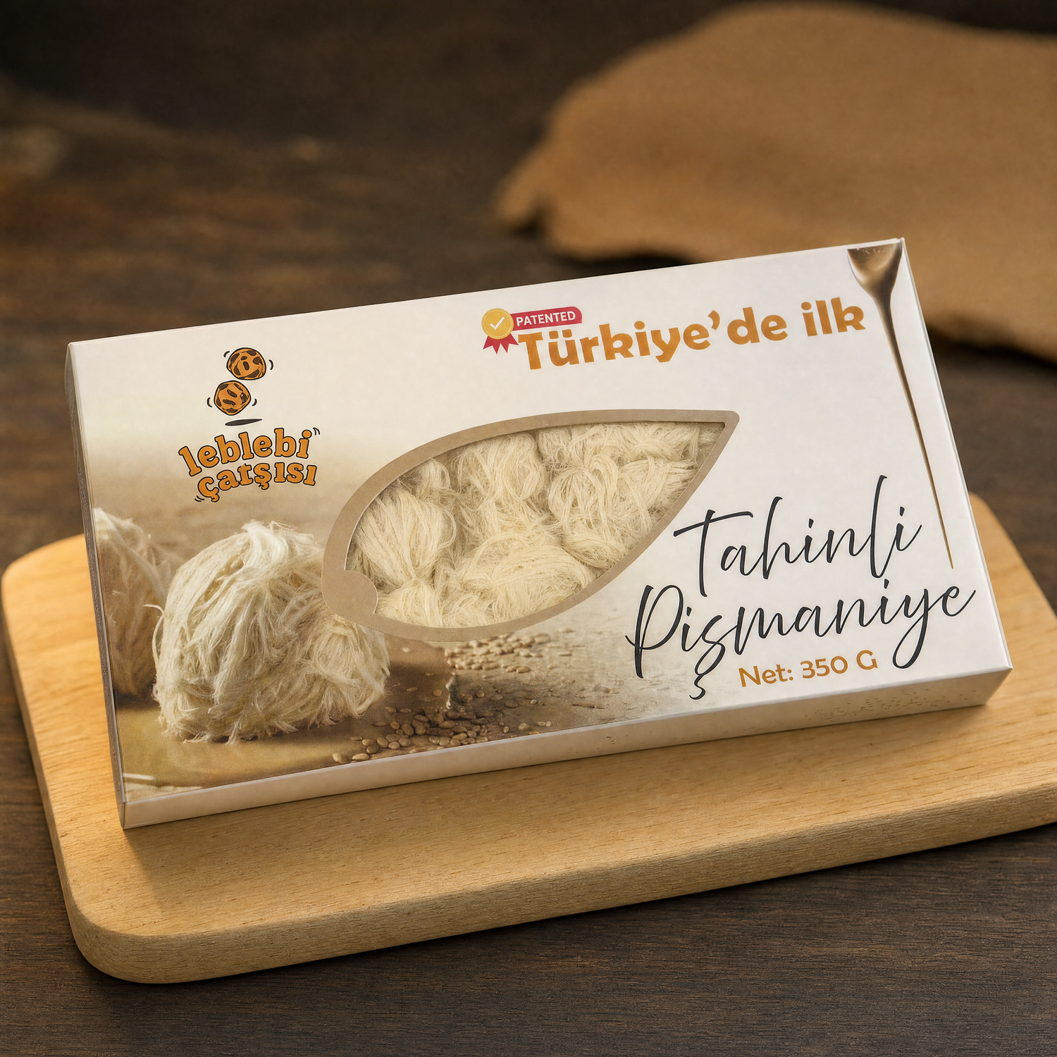 Tahin aromasıyla hazırlanan tel tel dokulu patentli Tahinli Pişmaniye