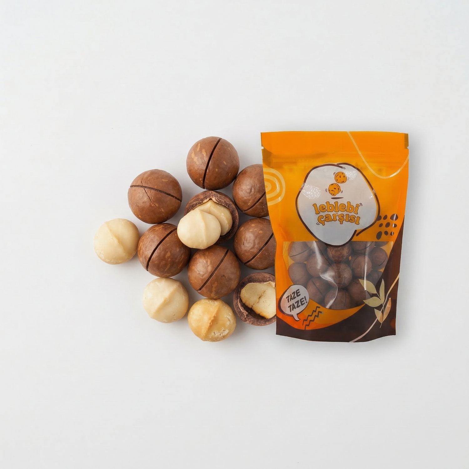 Vanilya aromalı kavrulmuş kabuklu makademya fındıkları – premium gurme kuruyemiş