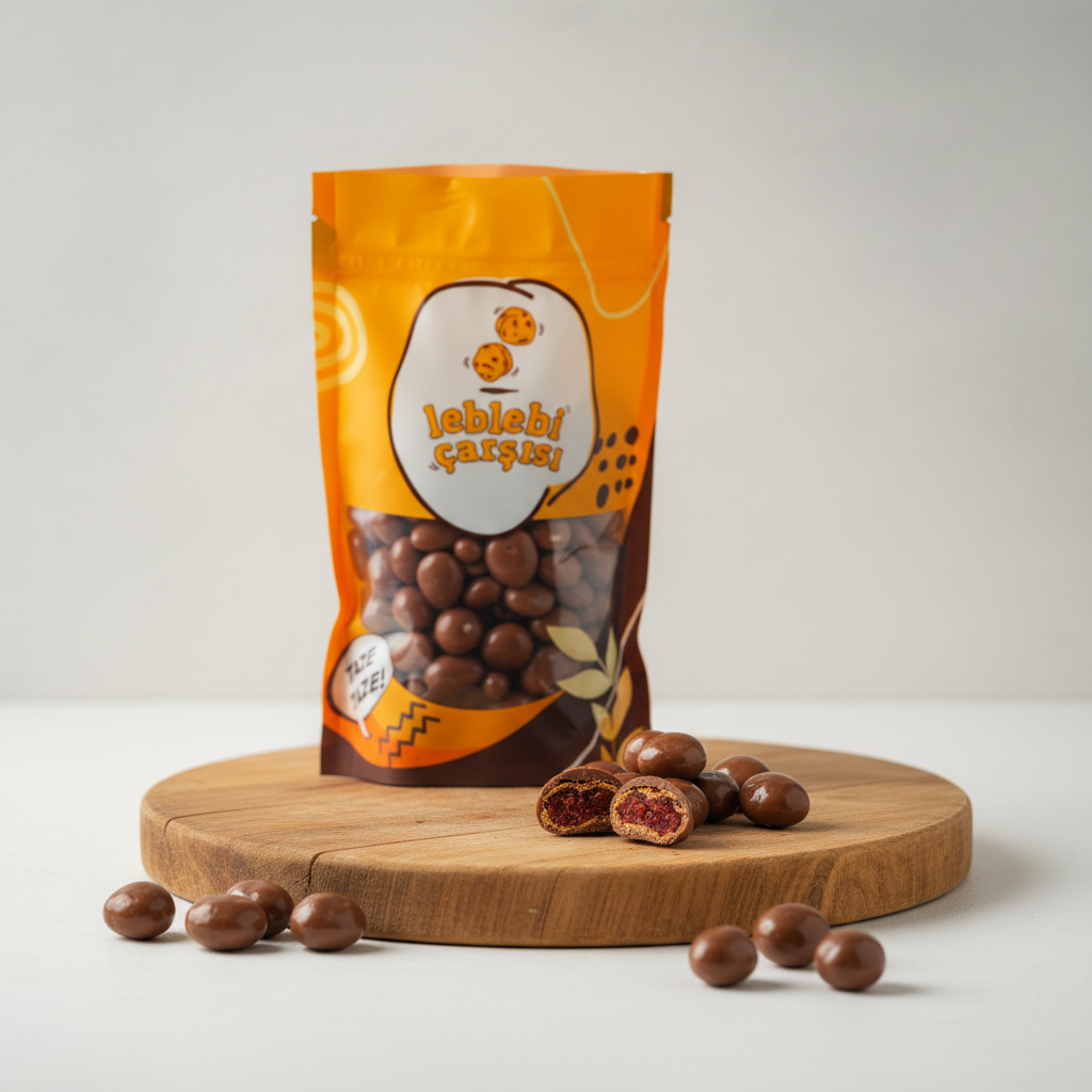 Sütlü çikolata kaplı kurutulmuş yaban mersini drajeleri – tatlı ve meyvemsi atıştırmalık