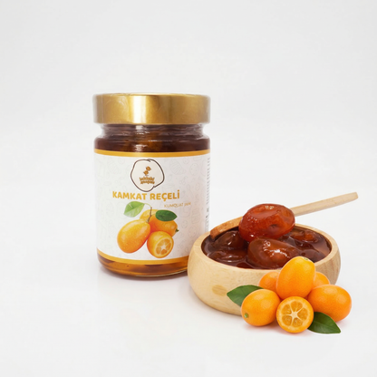 Kamkat meyvesi ile hazırlanmış narenciye aromalı kamkat reçeli