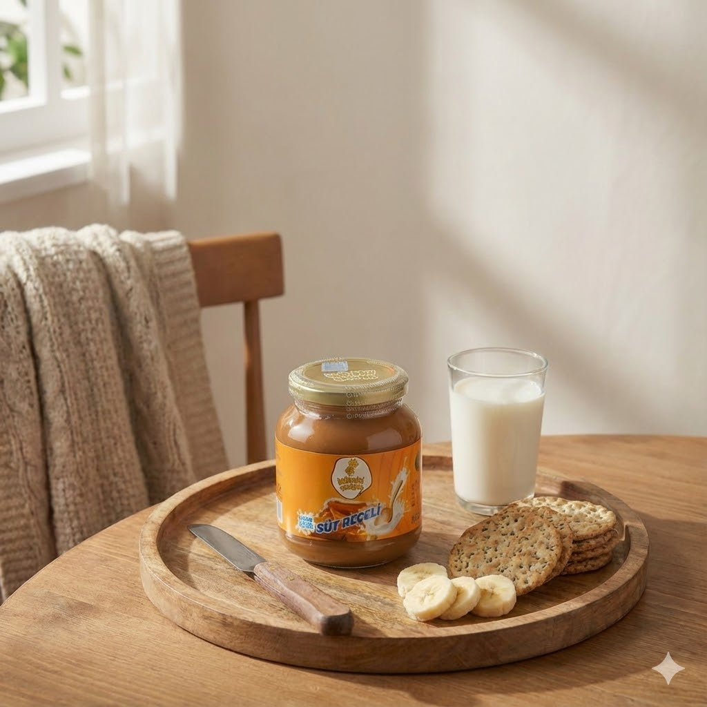 Süt Reçeli – İnek ve manda sütünden elde edilen, kıvamlı ve karamelize doğal süt tatlısı