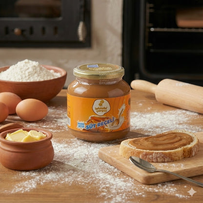 Süt Reçeli – İnek ve manda sütünden elde edilen, kıvamlı ve karamelize doğal süt tatlısı