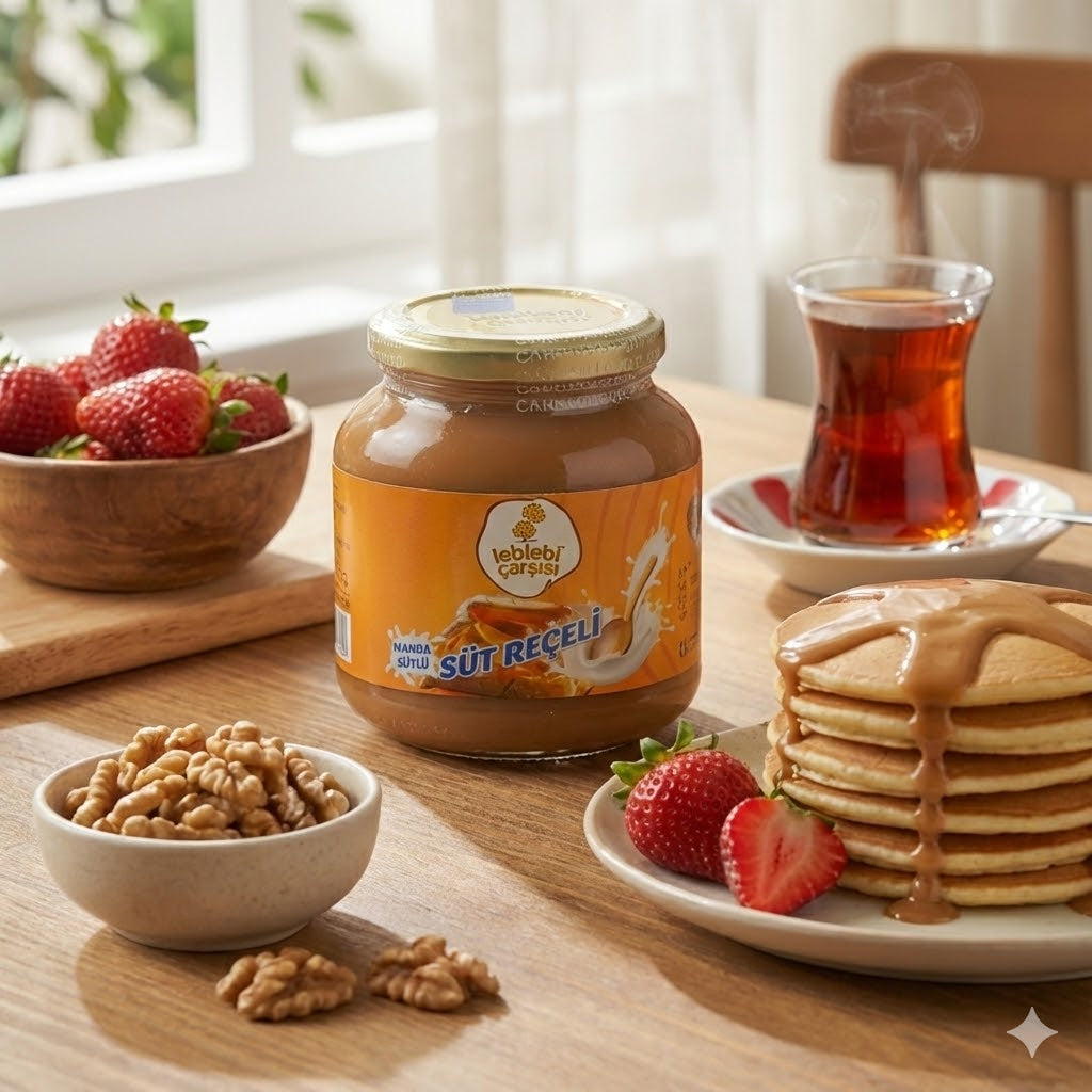 Süt Reçeli – İnek ve manda sütünden elde edilen, kıvamlı ve karamelize doğal süt tatlısı